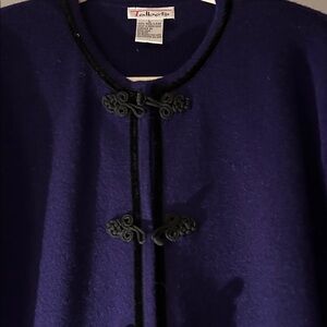 Vintage Talbots Royal Purple Cardigan w Frog closures, sz L